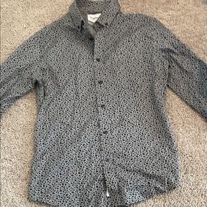 Goodfellow & Co Black and Gray Casual Button-Down Shirt